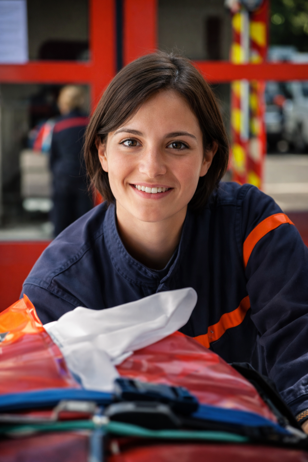 Portrait d'une sapeuse-pompiere